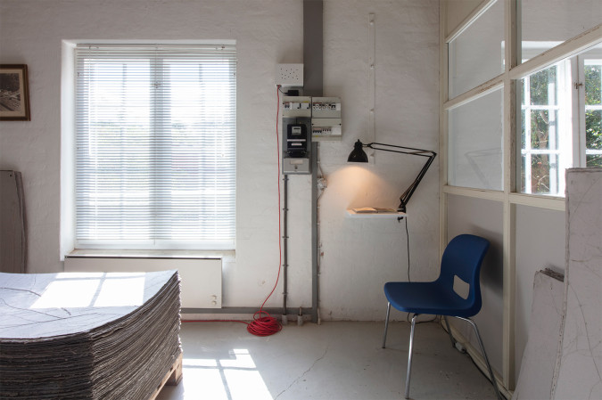 Flower Press installation, The operating office. Photo Birgitte Munk